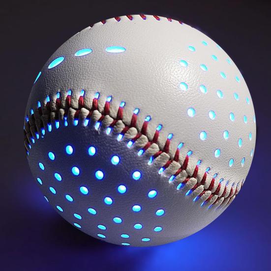 Béisbol brillante, luz LED colorida, 6 colores, 2 moldes brillantes, cuero sintético, peso perfecto, práctica recargable, juguete de béisbol para niños