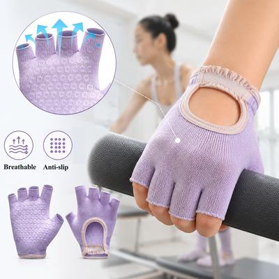 Women's Half Finger Yoga Gloves Non-Slip Fitness Pilates Gloves Outdoors Backless Cycling Warm Sports Aerial Yoga Gloves 6