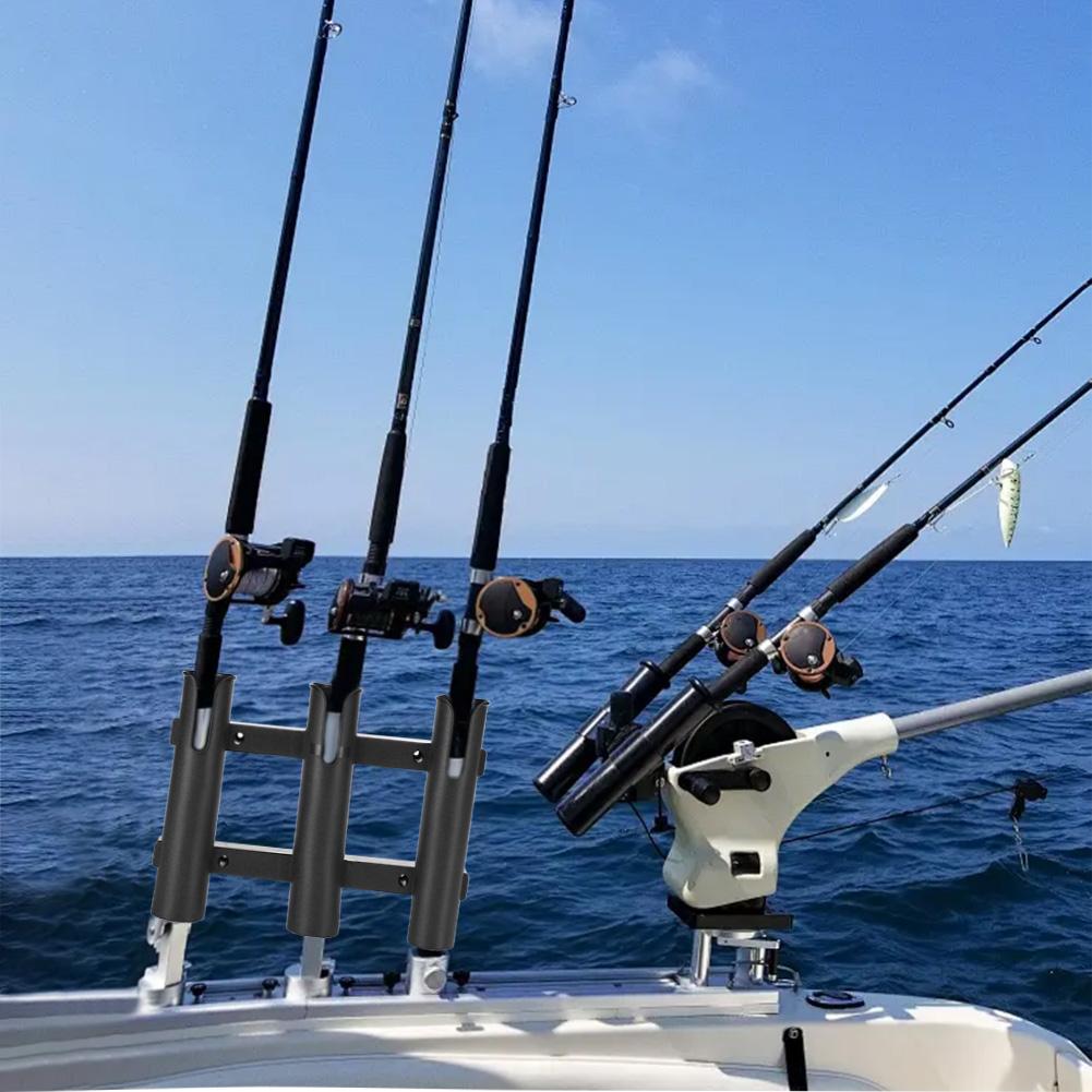 3 Röhren Angelrutenhalter Halterung Bootsrutenhalter Kunststoff Angelrutenständer für Boot Garage Kühlbox Anhänger
