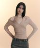 Peullijeunopallou Amelia Lace Halter Long Sleeve Top (Skin Beige)