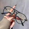 1/2PCS Retro Anti Blue Light Computer Glasses Double Bridge Frame Eyewear Women Men Trendy Fashionable Stylish Spectacles Ouclos