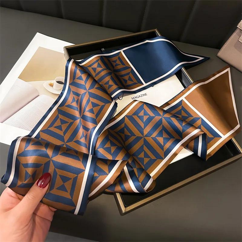 15x150 Ribbon Scarf Women Hairbands Foulard Imitation Silk Satin Neckerchief Scarves Long Bag Ties Decoration