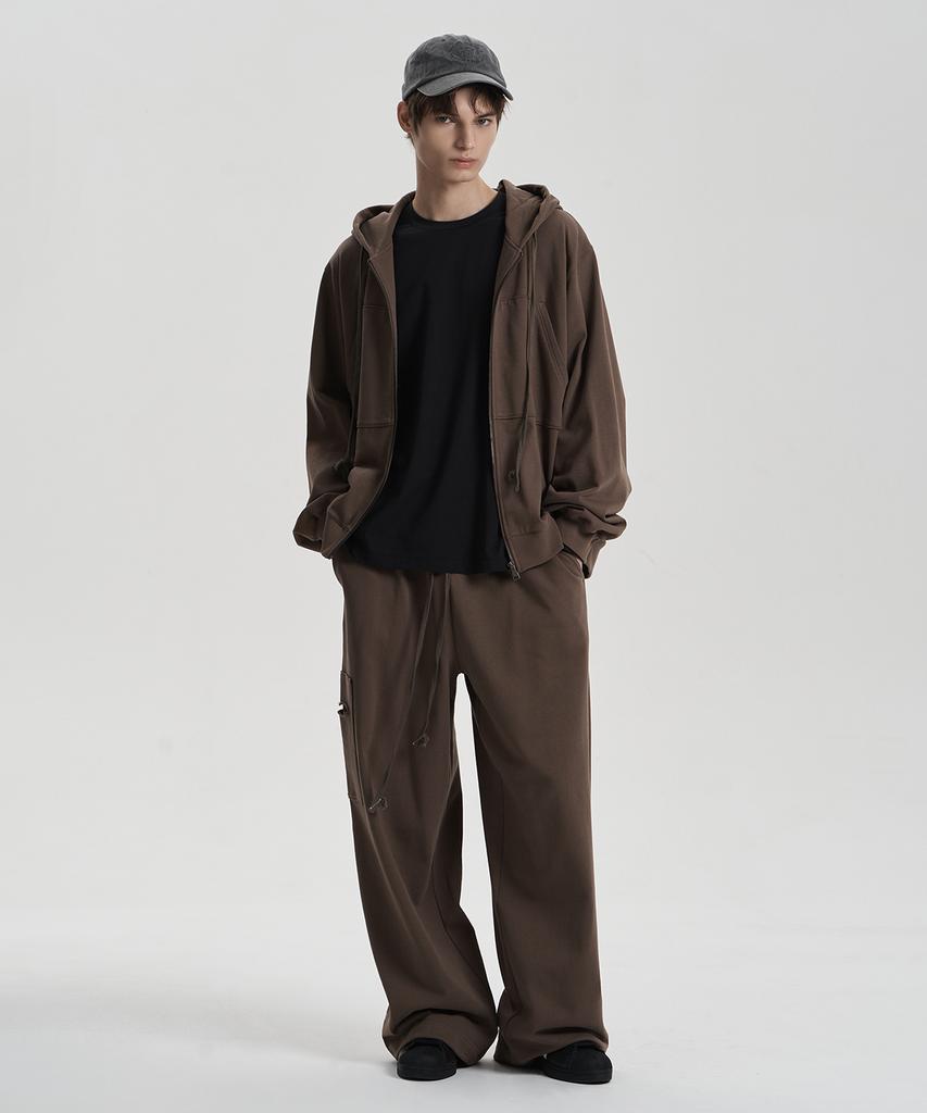 Jenyujeu Jet-Up Double Pocket Pants - Brown