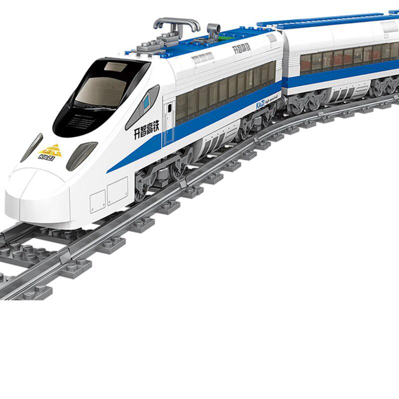 KAZI 98227 Gbl Battery Powered Electric Train High -Speed Rail Diy Blocks 474pcs Bricks Gift Toys