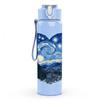 1PC Starry Night Heart Art 750ml Color Plastic Sports Water Bottle Leakproof Flip Straw Lid Suitable for Sports Office Home Use
