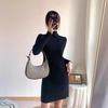 Robe tricotée ample à col semi-haut pour femme Automne/Hiver 2025
