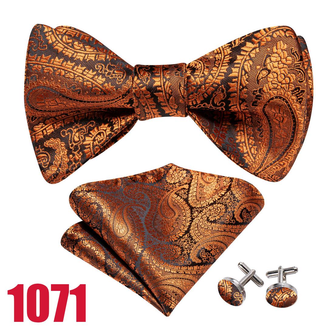

Мужские галстуки-бабочки Barry.Wang, тканые шелковые галстуки-бабочки с узором пейсли, носовой платок, запонки, свадебный формальный галстук LH-1071