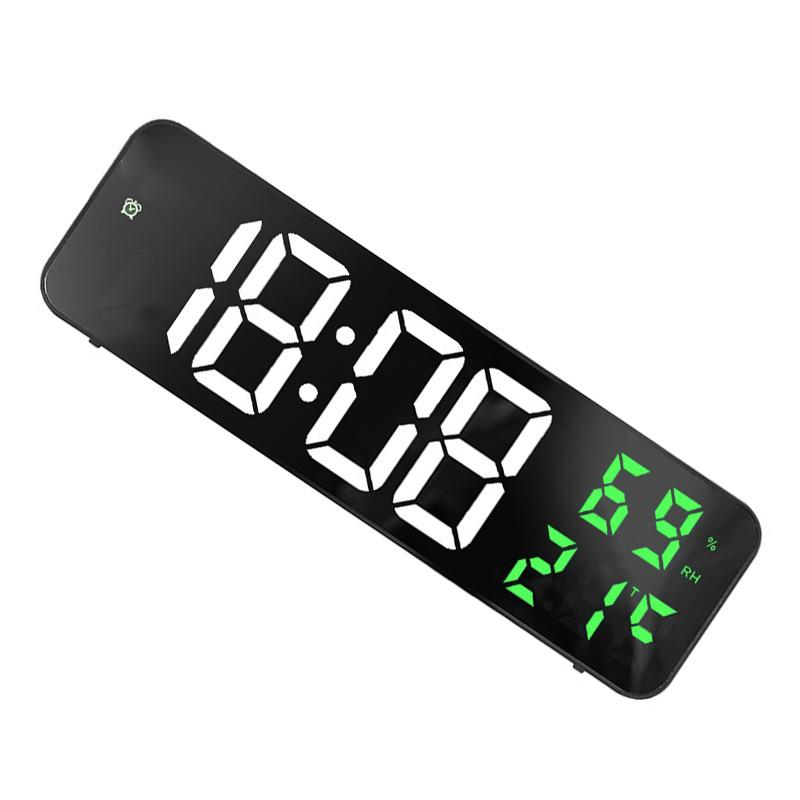 Mirror Large Digital LED Clock Home Electronic Alarm Clock Large Screen Plug In Clock Wall Mounted
