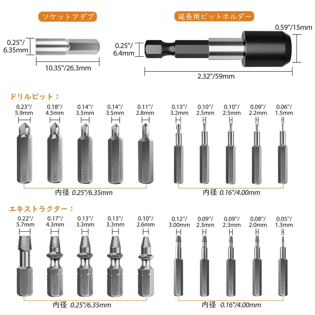 Housolution Bohrer-Bit Enthält Ausgedrehten Schrauben-Ausdreher Ausgedrehten Schrauben-Ausdreher Abgebrochenen Bolzen-Ausdreher Spezialisiertes Schraubenkopf-Gewindereparatur-Aufbewahrungskoffer