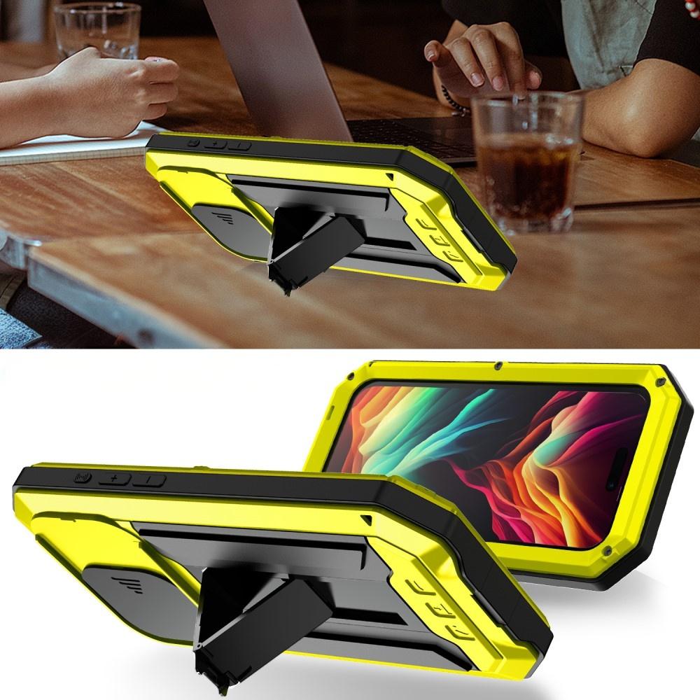 iPhone 15 Pro Max Case, R-JUST CamShield Slide, Rugged, Yellow/Black