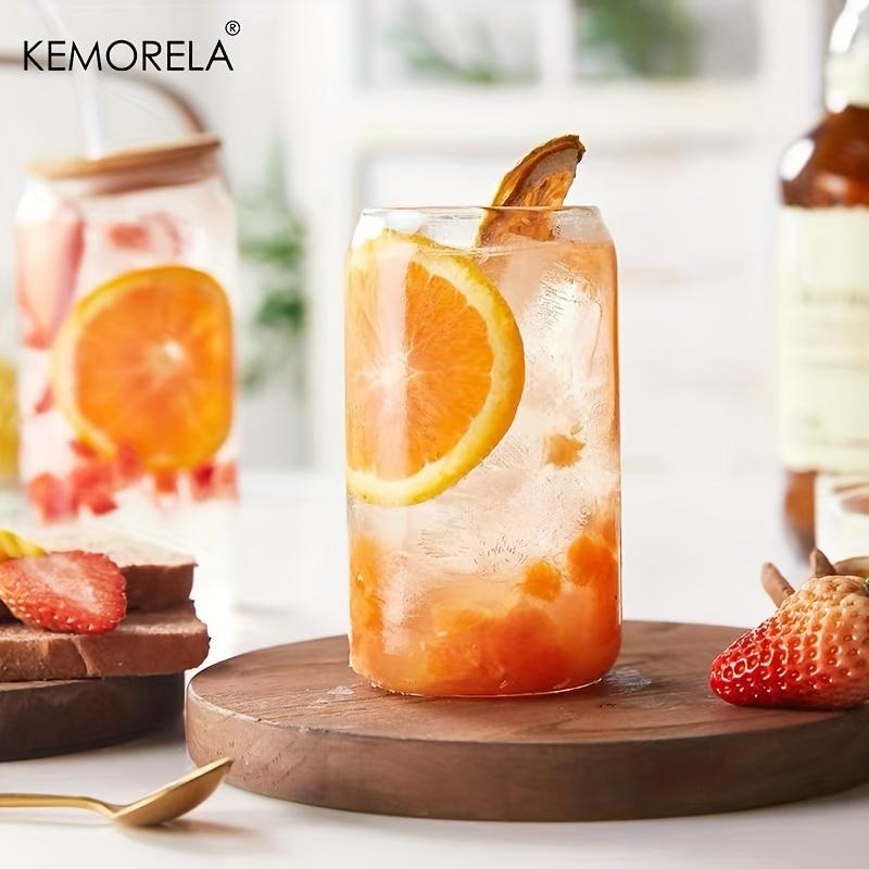 1/4PCS Transparent Bubble Tea Cup Cup With Lid and Straw Iced Americano Glass Beer Can Milk Mocha Cups Breakfast Mug Drinkware