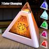 LED Decor 7 Change Color Alarm Clock Mute Electronic Clock Office Desk Clock