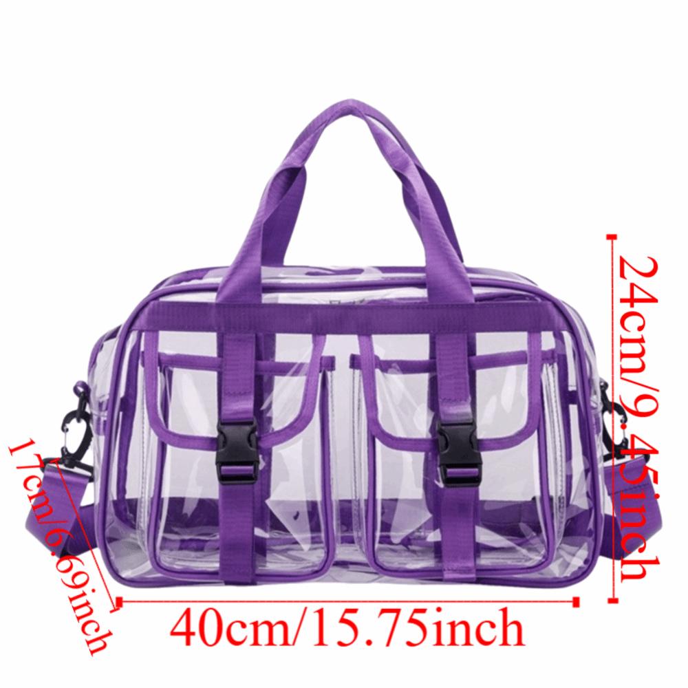 Solid Color PVC Shoulder Bag Portable Transparent Crossbody Bag  Beach Sports