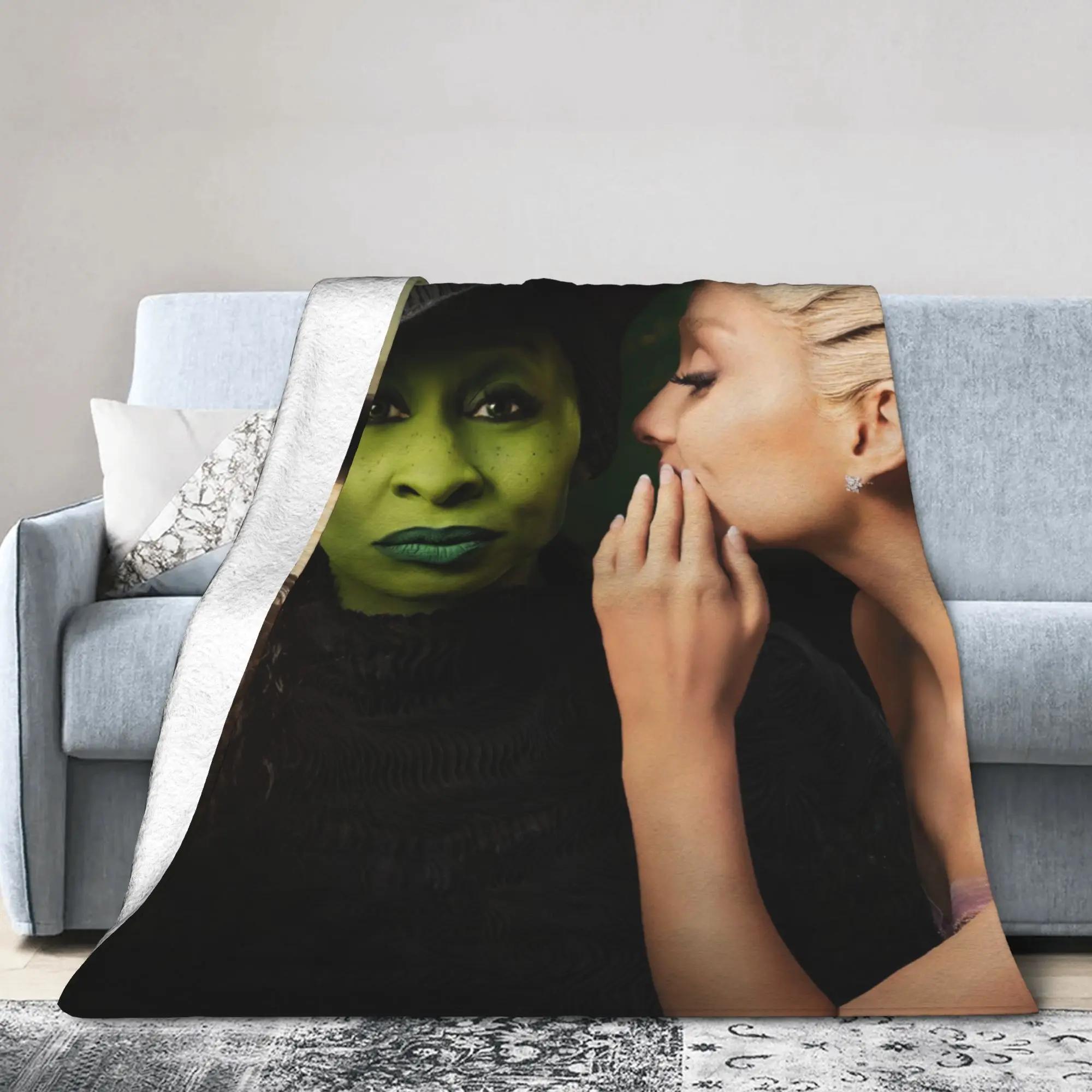 Elphaba  Glinda Wicked Movie Warm Plush Throw Blanket for Kids and Adults Flannel Couch Bedspread Sofa Cover 40x50in