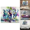Modern Animal Art Canvas Wall Hanging For Living Room Decor With Abstract Colorful Horses