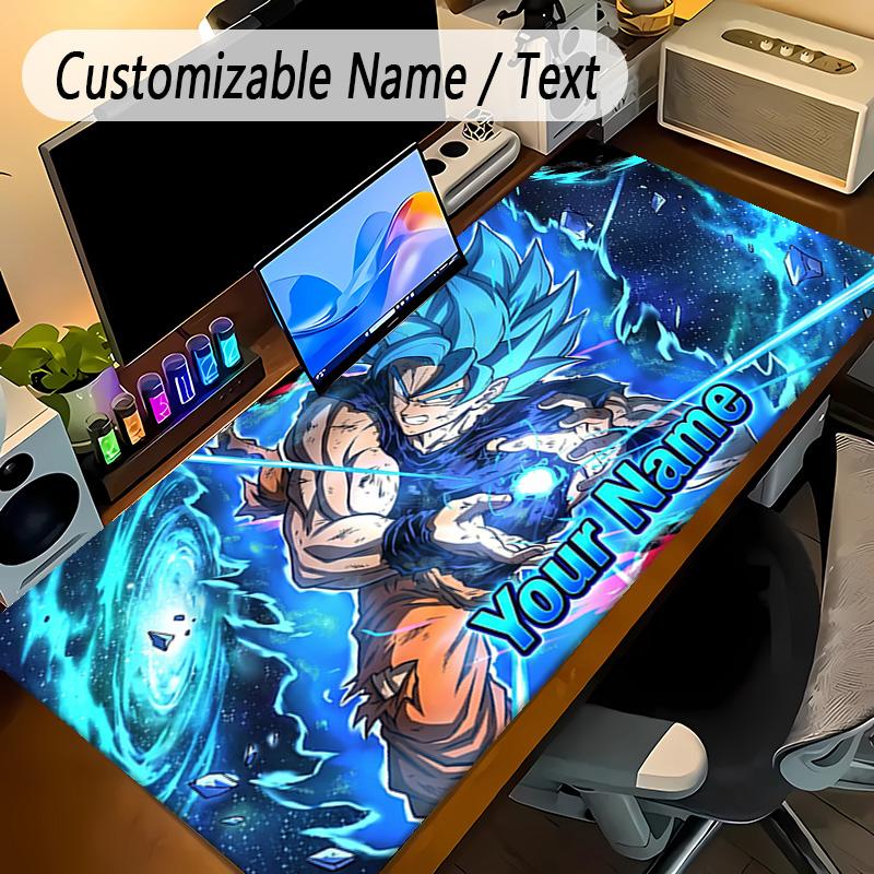 Large Mouse PadDragon Ball Custom Name Text Personalized Desk Mat Non Slip Gaming Pad