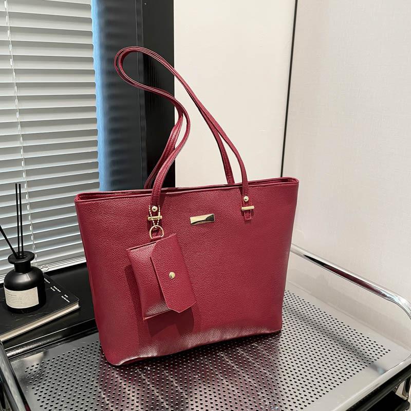 Borsa Tote Minimalista Stile Coreano Grande Capacità Moda Morbida Ecopelle Borsa a Spalla Borsa da Pendolare Casual CLE
