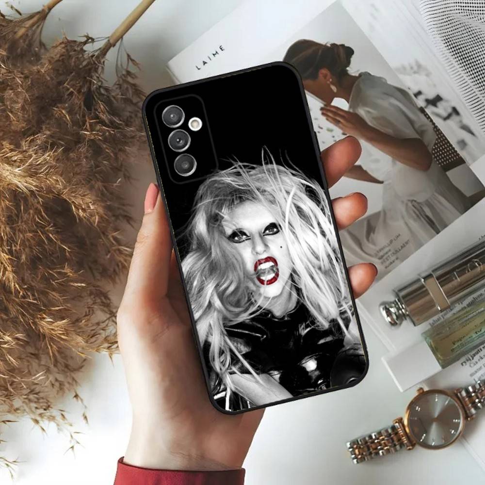 

Singer L-Lady G-Gaga Phone Case For Samsung S24,23,22,30,21,10,9,Ultra,Plus,Lite,FE,5G Black Soft Case Samsung S10e