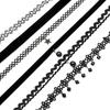 6Pcs Women Black Velvet Choker Necklace Girl Lace Choker Tattoo Necklace Pendant