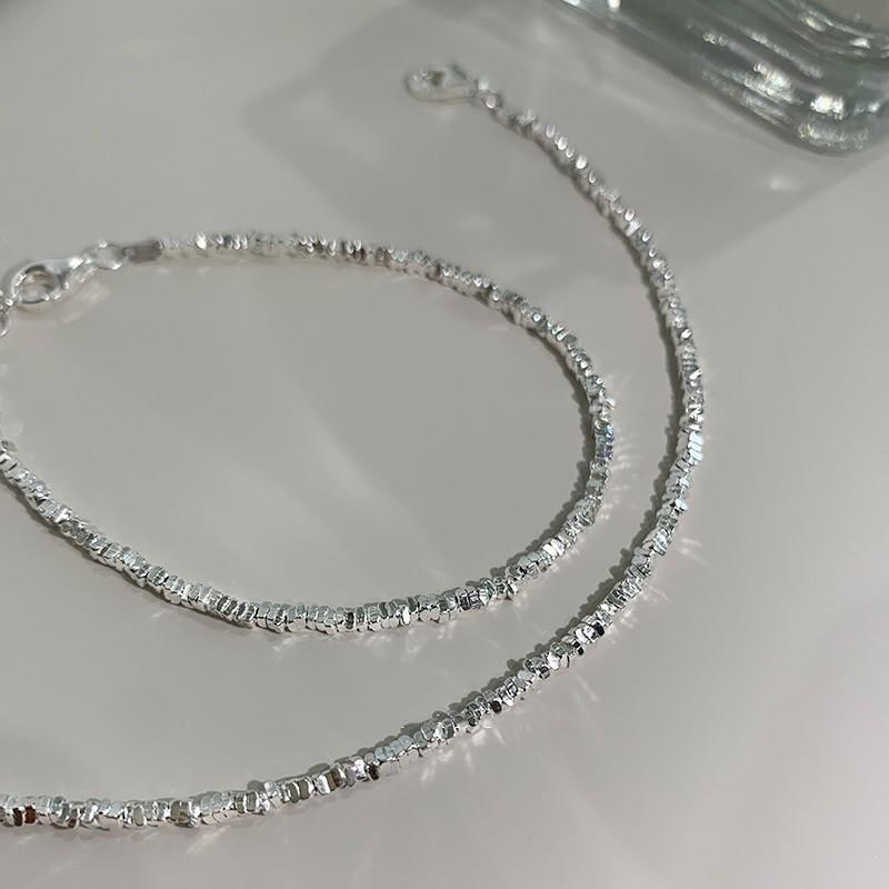 Silver Color Irregular Geometric Small Square Beaded Bracelet for Women Girl Simple Korean Jewelry Birthday Gift Dropshipping