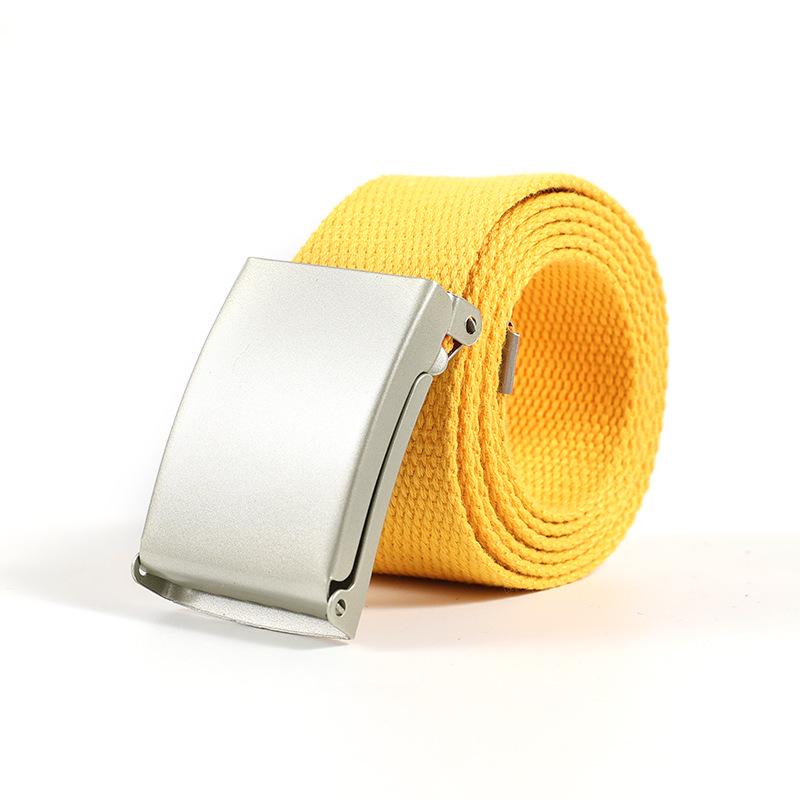 Unisex Universal Webbing Belt with Alloy Buckle - No-Hole Candy Colors, Simple & Versatile Design