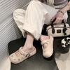 Niche design bag head half slippers women's outer wear summer and autumn thick-soled heightening hole shoes Boken sandals