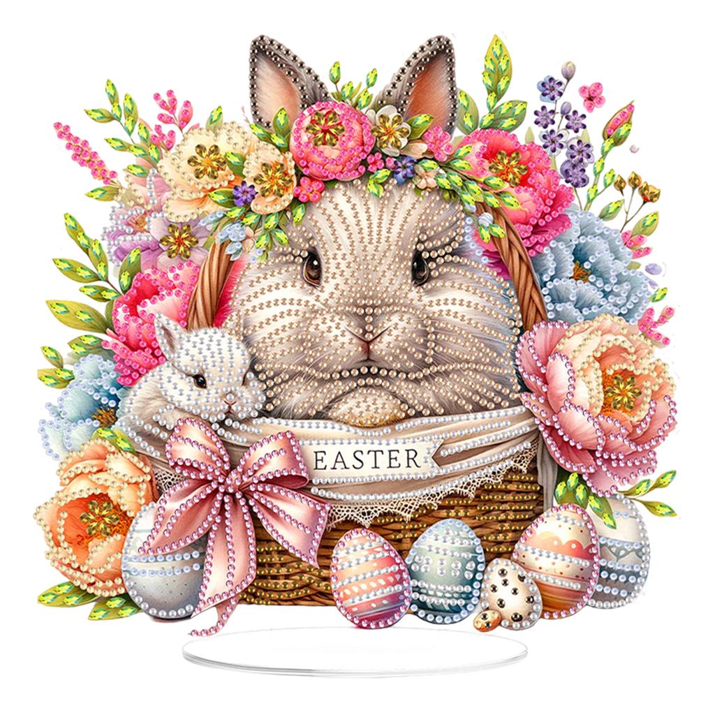 2D Flachdruck Ostern DIY Desktop Diamond Art Kits Diamond Painting Desktop Ornamente Kit 5D DIY Diamond Art Tischdekorationen