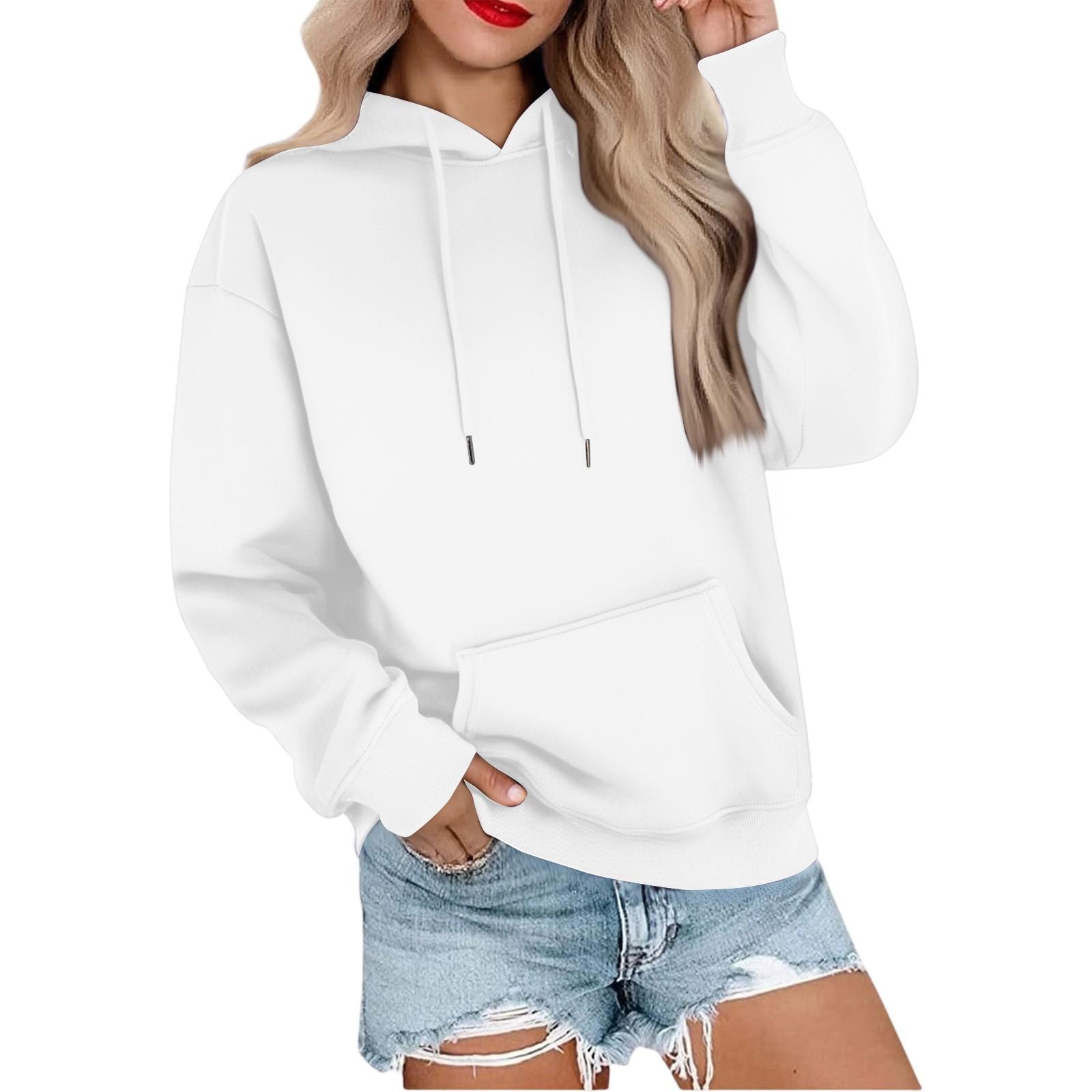 

Жіночий повсякденний вільний спортивний світшот худі з рукавами реглан і гладкою пластиною XL