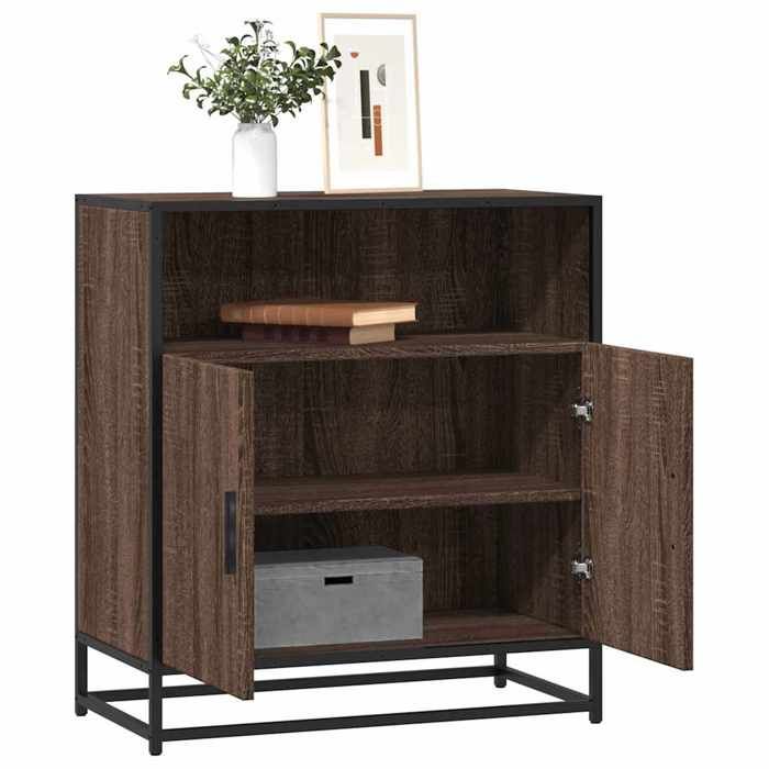VidaXL Buffet chêne marron 68x35x76 cm bois d'ingénierie, armoire de rangement, meuble d'entrée, meuble d'appoint, meuble de 849003
