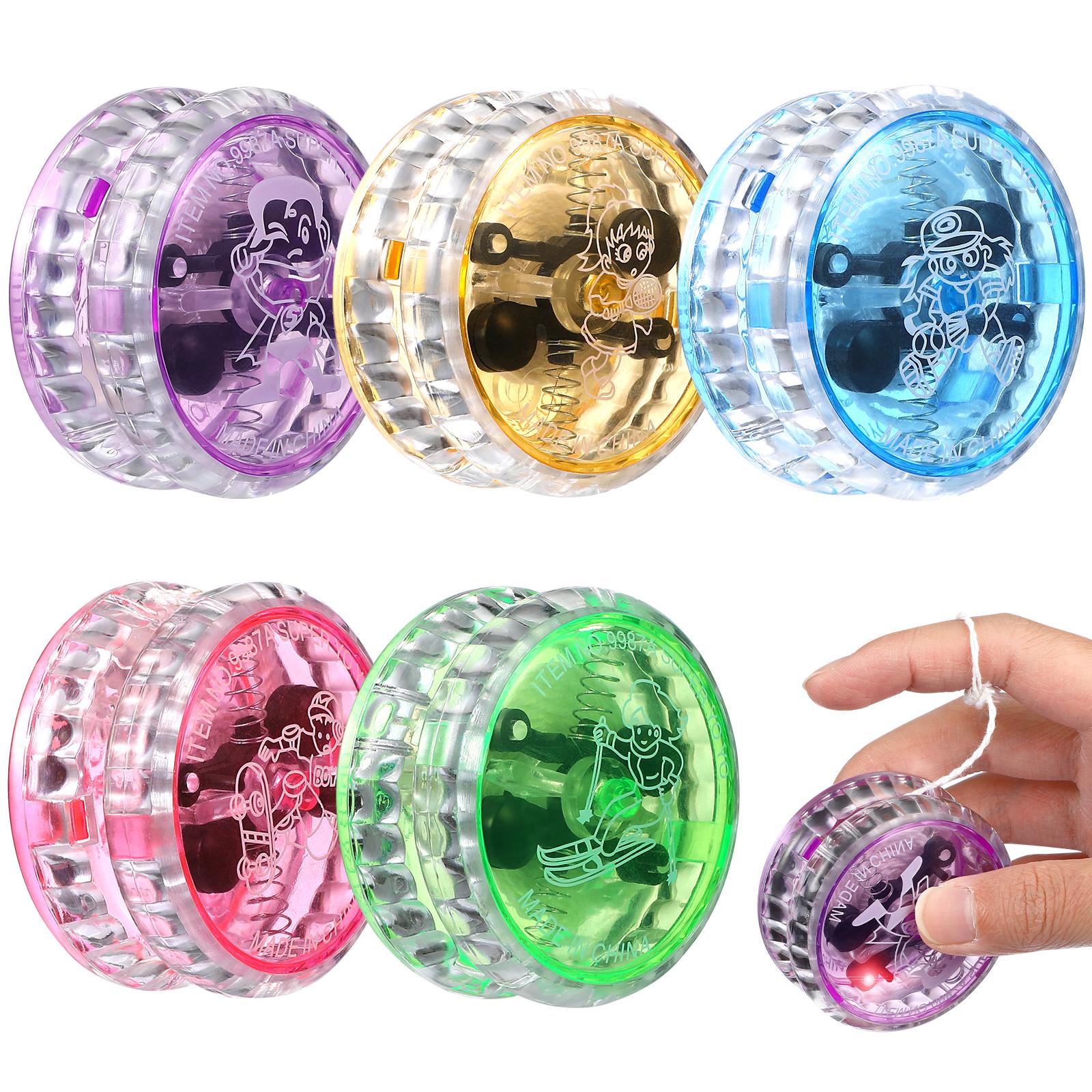 2 db világító jojó labda LED érzékeny labda gyerekeknek Születésnapra Iskolatáska tölteléknek Karnevál Díjak Kezdő zsinóros trükk labda 2PCS Random Color blue