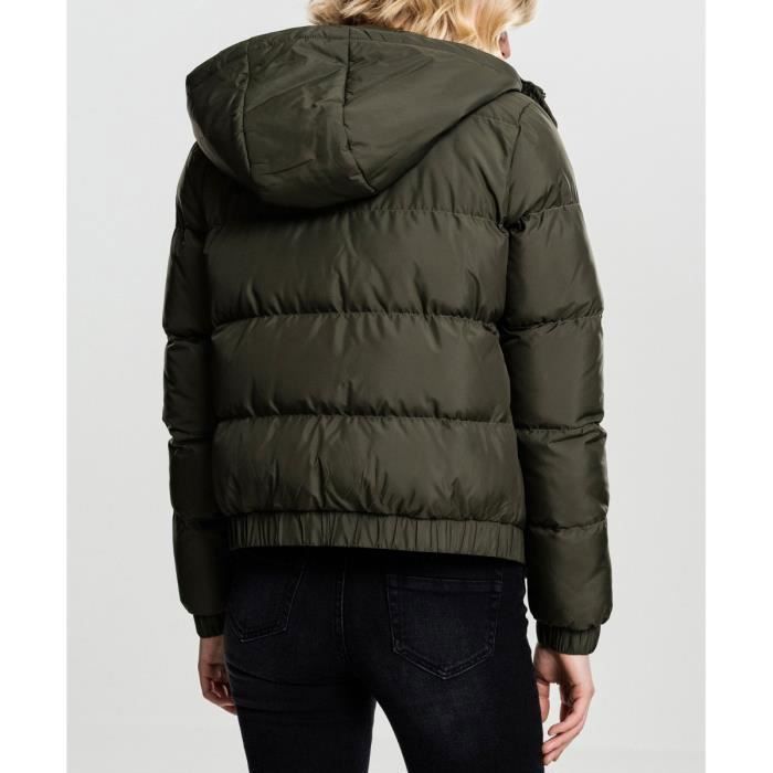 Veste d'hiver - Urban Classics - Hooded Puffer - Vert - 100% polyester - Poches latérales