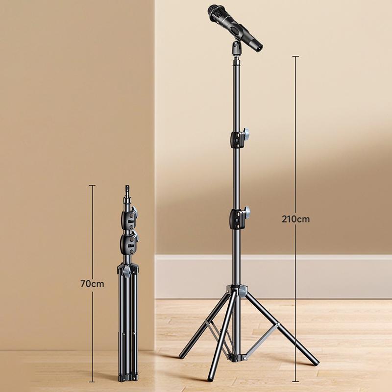 Supporto Treppiede A Braccio Per Microfono 1,7 2,1M Staffa Treppiede Per Microfono Bracci Trasversali Da 66Cm Con Clip E Supporto Per Telefono Per Iphone Samsung Xiaomi