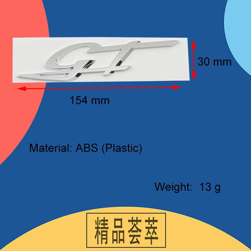 Car 3D ABS GT Logo Badge Emblem Decals Sticker For Levante Quattroporte Ghibli Modena GT MC20 Styling Accessories