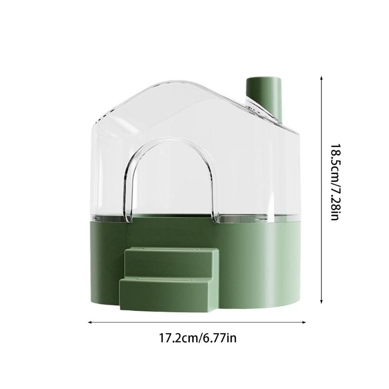 Clearly View 360Degree Hamster Sand Bath House SplashProof Base For Exploration Sleep Hideouts Easy Cleaning Maintenance