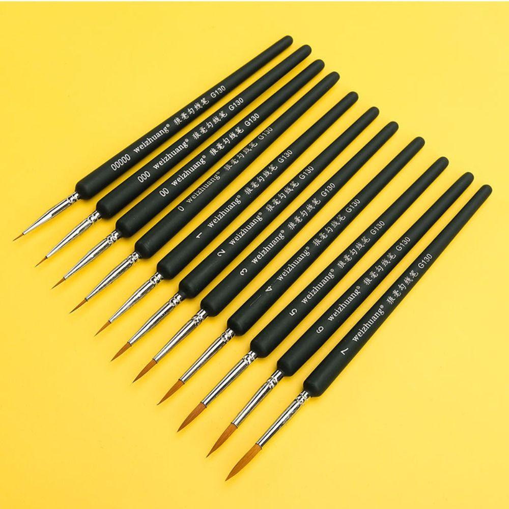 11pcs Complete Model Fine Tip Paint Brushes Set Ergonomic Handle Detailing Brush  Art Student