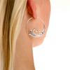 Delicate Round Geometry Sea Wave Earrings for Women Ethnic copper Color Hoop Earrings for Women Jewelry