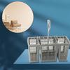 Besteckkorb Passend für Geschirrspüler mit 6 Fächern Abnehmbarer Runder Griff und Deckeldesign für Sicheres Beladen