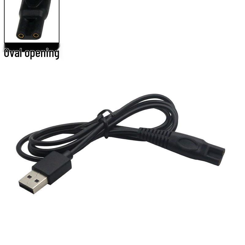 Universal USB Electric Shaver Charger Cable - Durable PVC Injection Molded Power Cord.