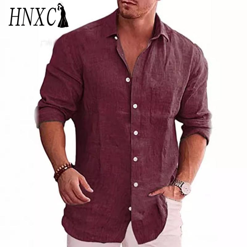 

HNXC Хлопковая футболка с длинным рукавом Мужская модная свободная рубашка с принтом Сострадательная XXXXXL бордовый