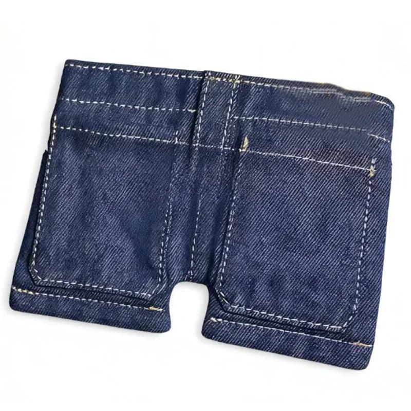 

New Personalized Creative Mini Jeans Wallet Foldable Jeans Shape Zero Wallet Small Card Clip Bag