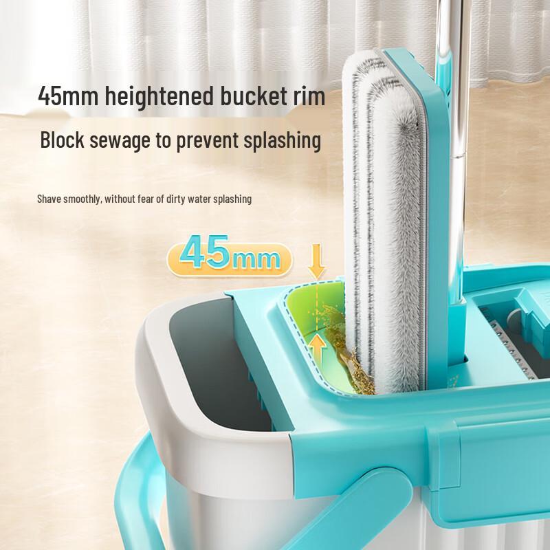 MARYYA Hands-Free Flat Mop with Bucket for Small Spaces