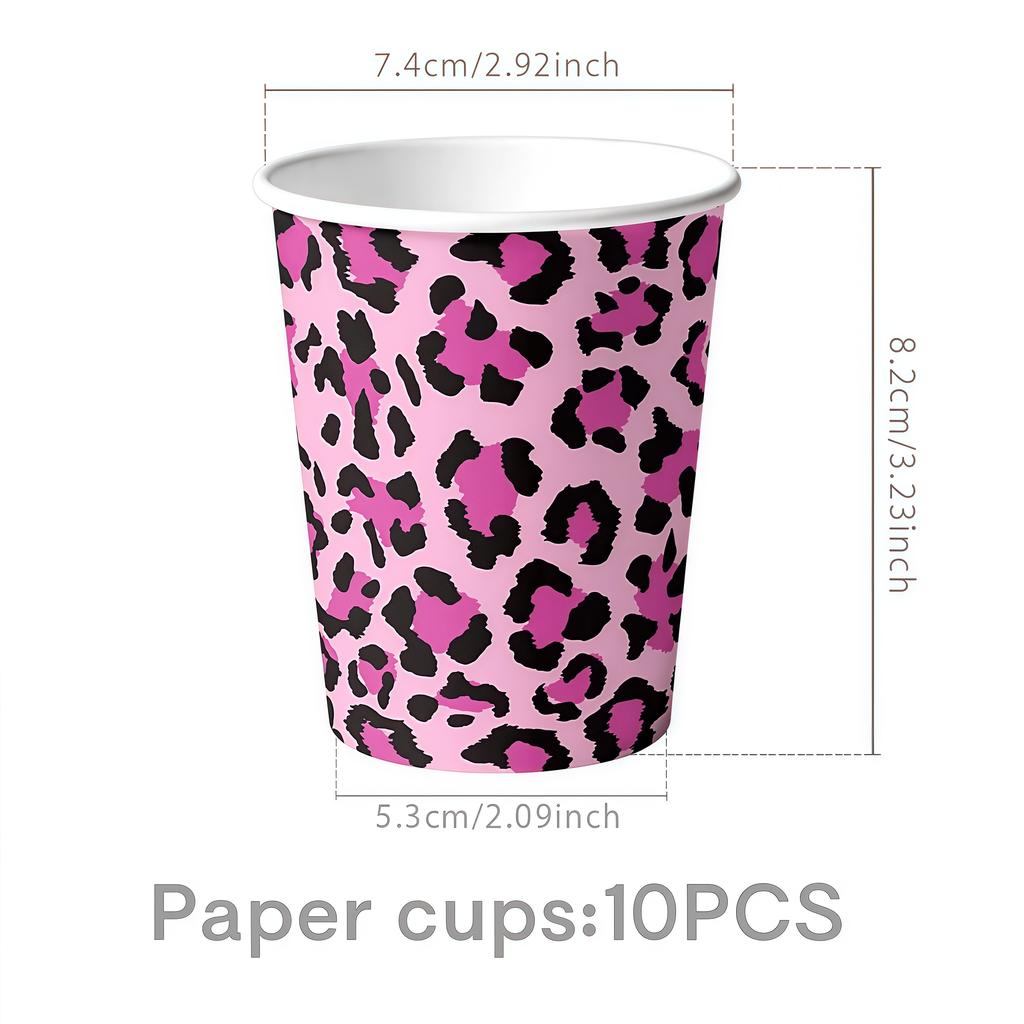 Rosa Leopard Geburtstagsparty Dekoration Tier Leopard Thema Geschirr Becher Teller Banner Ballons Geburtstagsparty Zubehör Geschenke