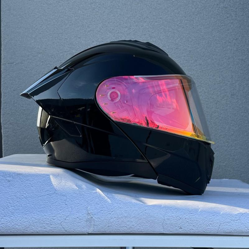 Flip-Up Motorcycle Helmet With Dual Visors ABS Full Face Men Women Scooter Riders