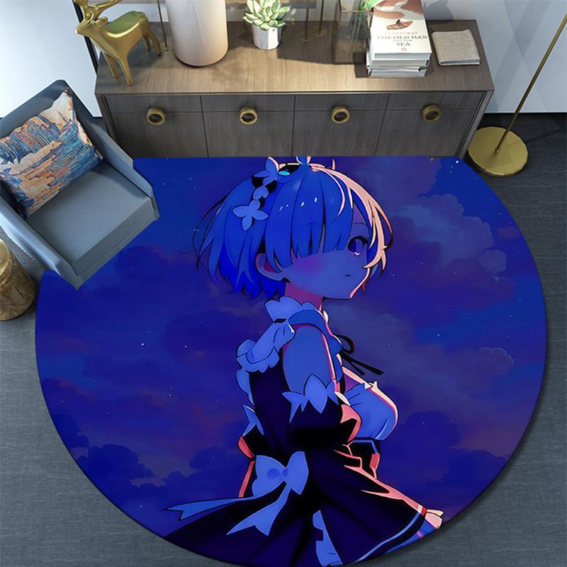 ReZero Round Area Rug,Carpet Rug for Living Room Bedroom Sofa Playroom Decor,Non-slip Floor Mat