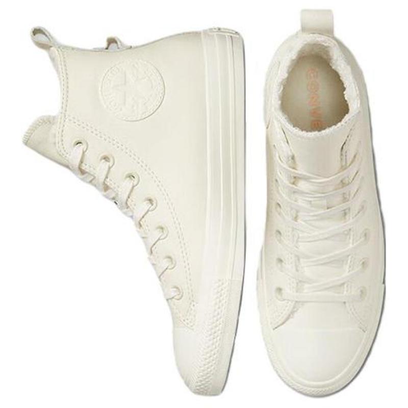 Converse Chuck Taylor All Star Trendy Casual Versatile Leather High-Top Espadrilles Women's White