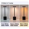 3 Colors Rechargeable Alloy Cordless LED Table Lamp Touch Switch Night Light Nordic Style Home Bar Restaurant Ambiance Desk Lamp