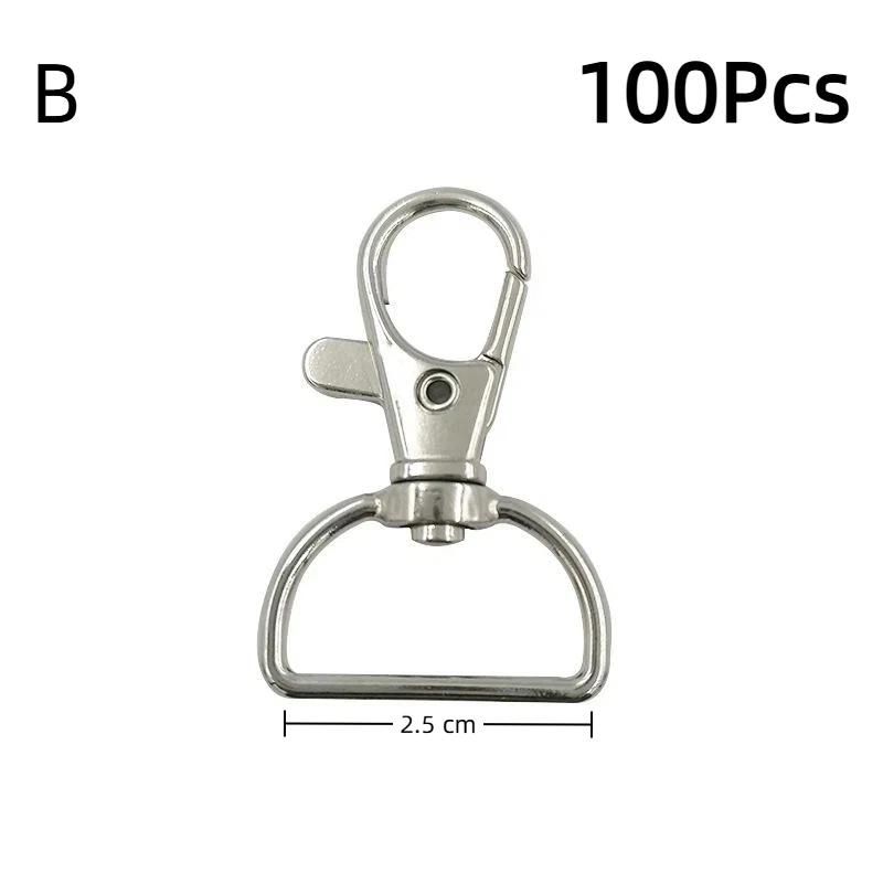 100 Silver Clip Hooks For Making Id Rope 360 Rotating Rust Proof Hooks For Bags Keychains And Pendants