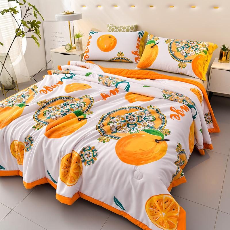 Summer Sleeping Quilt Soybean Fiber Air Conditioner Throw Blanket Washed Cotton Summer Adult Blankets for Bed Sofa Home Decor
