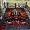 Custom Name Slayer Crystal Velvet Floor Rug Personalized Text Soft Carpet Home Decor