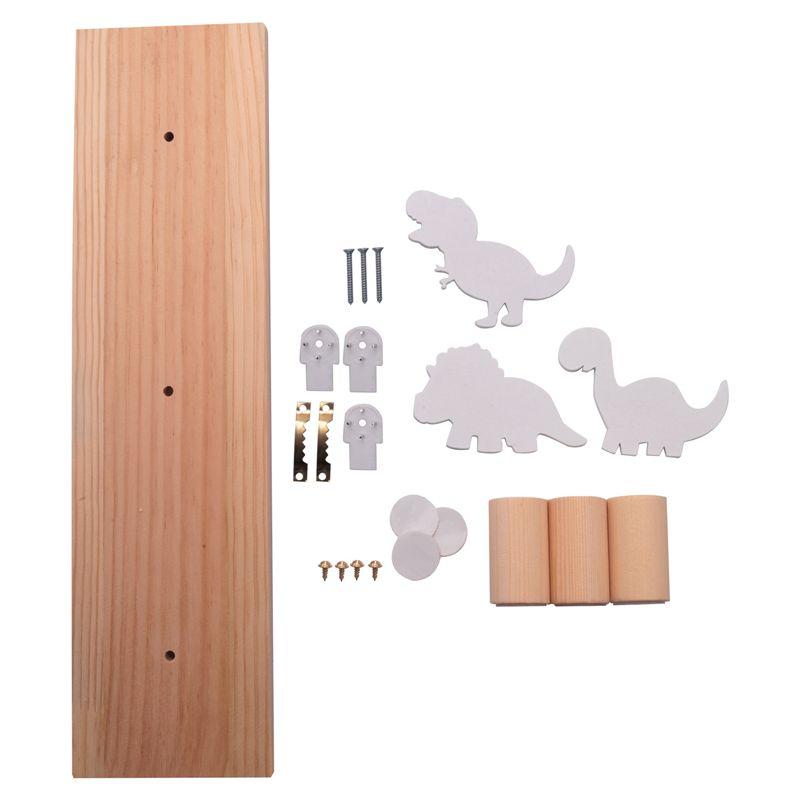 ABIY Kids Dinosaur Wall Mounted Coat Hooks Wooden Door Hanger For Boys Bedroom Nursery Playroom Decorations